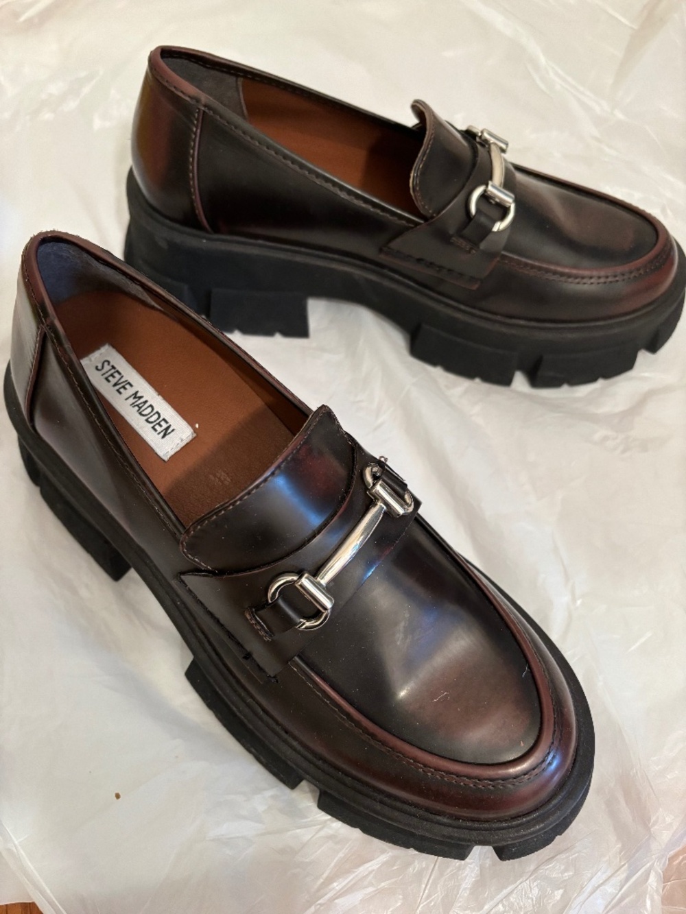 NWT Steve Madden Leather Platform Shoes Loafers
